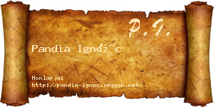 Pandia Ignác névjegykártya
